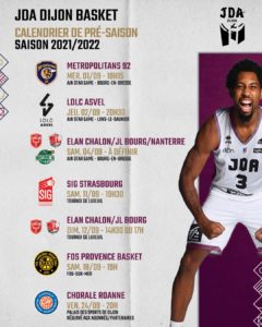 Le calendrier de la pré-saison 2021/2022 de la JDA Dijon dévoilé !